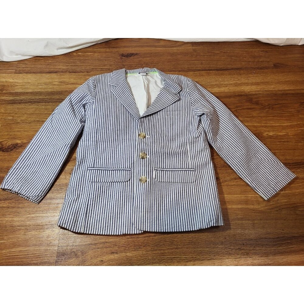 Kitestrings‎ By Heartstrings Seersucker Blue & White Blazer Size 6